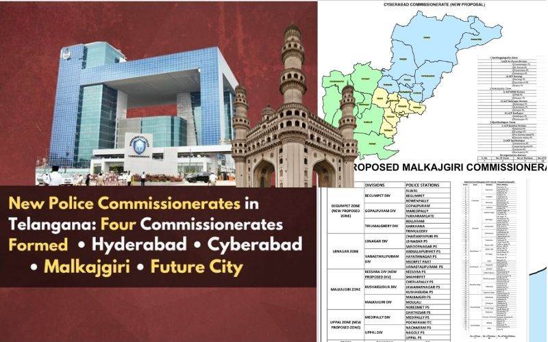  حیدرآباد میں چار پولیس کمشنریٹ۔ فیوچرسٹی، اور ملکاجگیری شامل 